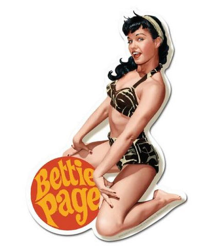 Bettie Page Beach Pin Up Girl Sticker