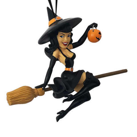 Bettie Page Halloween Holiday Ornament - Midnight Ride