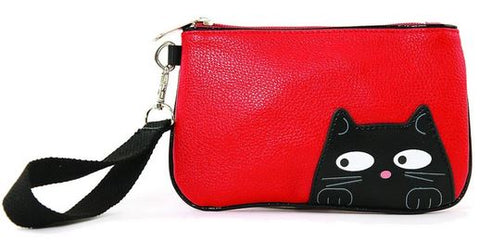 Black Cat Wristlet Handbag Purse