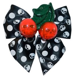 Cherry Skull Hair Bow