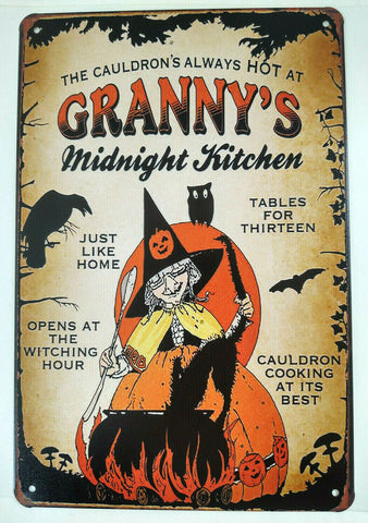 Granny's Midnight Kitchen Tin Sign