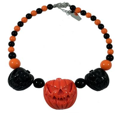Jack O Lantern Pumpkin Necklace