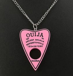 Ouija Spirit Board Planchette Necklace in Pink