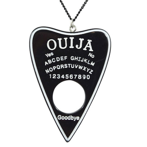Ouija Spirit Board Planchette Necklace in Black