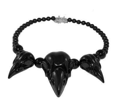Raven Crow Skull Necklace