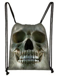 Skull Drawstring Satchel Backpack Bag