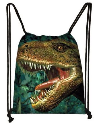 T-Rex Dinosaur Drawstring Satchel Backpack Bag