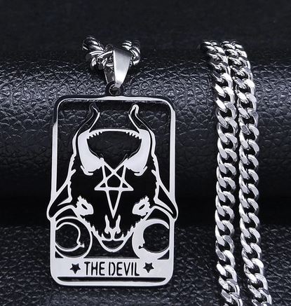 The Devil Tarot Card Pendant Necklace