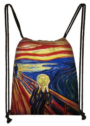 The Scream Drawstring Satchel Backpack Bag