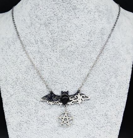 Vampire Bat Pentagram Necklace